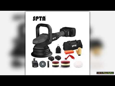 SPTA 18V 5Inch Cordless Car Polisher Dual Action 15mm Orbit Variable Speed Polishing Machine With