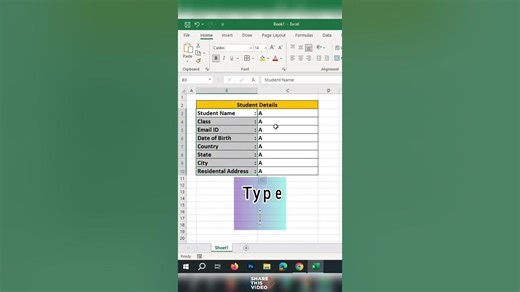 Create a Smart Excel Form in 12 Seconds! Easy Trick #formtemplate #excel #form