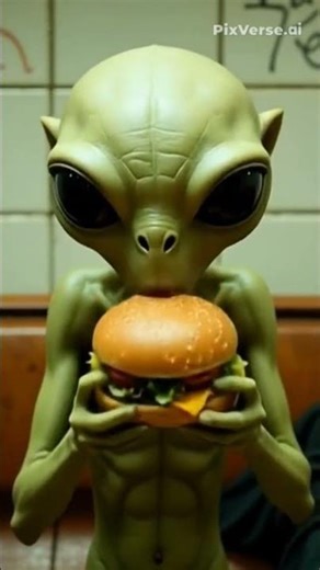 Alien Eating Burger 🍔