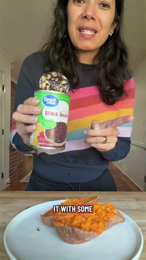I love this stuffed sweet potato recipe so much that I put it on the front of my cookbook