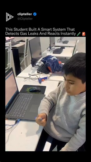 theclipteller on Instagram: "One spark shouldn’t decide whether a room becomes dangerous, and this system makes sure it doesn’t. ⚠️🧠 Using a gas sensor, microcontroller, and custom wiring, this setup continuously monitors air quality in real time. When gas levels rise to a dangerous threshold, the system immediately triggers a warning alarm, activates visual alerts, and automatically opens a door to ventilate the space. If no gas is detected, the system stays idle and the door remains closed, p