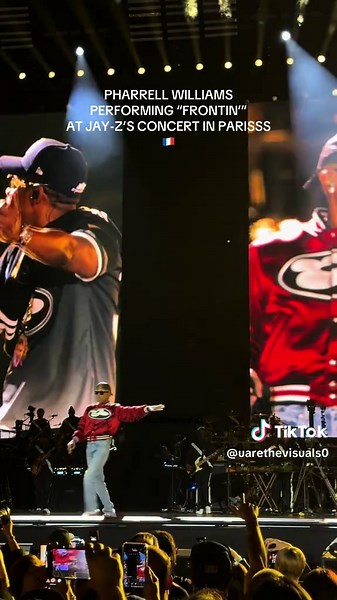 Pharrell Williams performing 'Frontin’' at Jay-Z concert in Paris