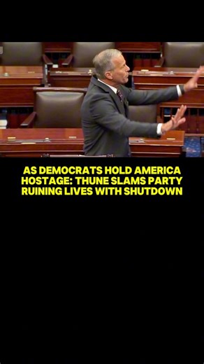 DEM DEMOCRATS HOLD AMERICA HOSTAGE: THUNE SLAMS PARTY FOR RUINING LIVES WITH SHUTDOWN 😡🇺🇸 • Senate Majority Leader John Thune unleashed fierce criticism of Democrats on the Senate floor, accusing them of selfishly prolonging the government shutdown and weaponizing the crisis against everyday Americans. Thune pointed out Republicans’ repeated efforts to fund the government, which Democrats block, causing millions of federal workers to go unpaid and food assistance benefits to halt. His fiery r