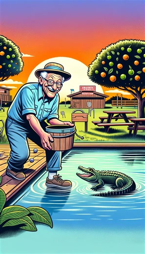 91K views · 2.5K reactions | Hilarious! Grandpa's Pond Surprise: Alligators, Oranges, and Unexpected Guests!  | Quick Line Comedy | Facebook
