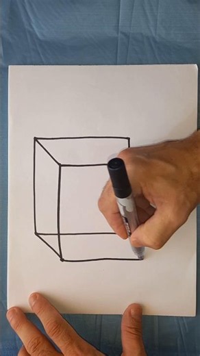 🎨 تعلم رسم مربع ثلاثي الأبعاد بسهولة | خدعة رسم رائعة