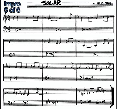 Solar (Miles Davis) play along backing track with score / chart (real instruments)