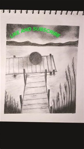 How to draw landscape drawing..... Landscape drawing with a pencil...