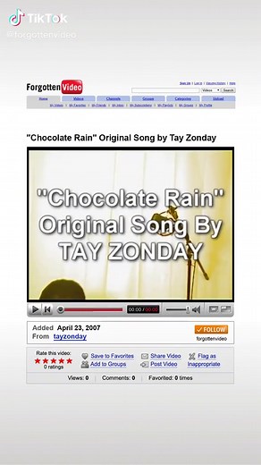 Who can’t forget Chocolate Rain? #chocolaterain #tayzonday #2000sthrowback #2000snostalgia #youtube #viralvideo #2000s #childhood #memories #forgottenvideo