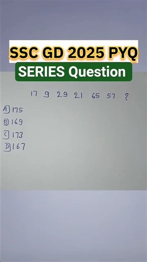 Series For SSC Exams.Number Series Reasoning Trick.Series For Group D Exam #series #reasoning#shorts