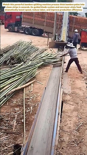 Amazing Bamboo Splitting Machine Turns Raw Bamboo Into Perfect Strips Fast
