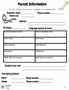 Parent Information Sheet