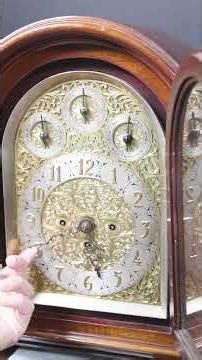 Antique England Elliott Triple Fusee Mantel Clock with 8 Bells and 5 Gongs