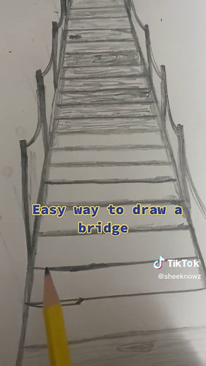 Easy Way to Draw a Bridge Tutorial