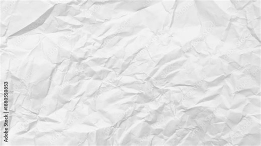 Background paper texture stop motion animation.Crumpled Paper Stop Motion,A seamless loop animation of a white wrinkled paper texture