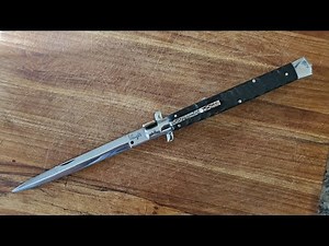 WRIGHT BLADEWORKS - DEADLY ART: Conversion of Vintage Italian Manual Knife to Custom 13" Switchblade