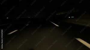 Driving fast on the highway by dark 4K 2160p UHD footage - Night drive on highway dark 4K 3840X2160 UHD video Stock Video