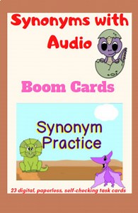 Synonyms Digital Task Cards with Boom Cards Grades K-2