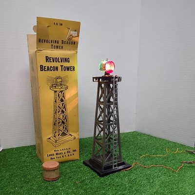 MARX TRAIN O SCALE LIGHTED REVOLVING BEACON TOWER W/BOX 189 | eBay