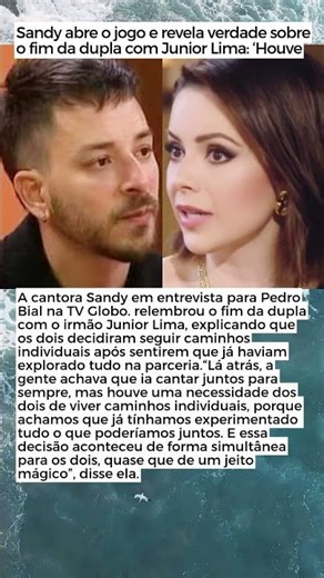 Sandy abre o jogo e revela verdade sobre o fim da dupla com Junior Lima: ‘Houve