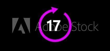 17 hours icon animation.Delivery service, online deal remaining time website symbols .