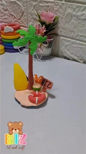 Epic Clay Beach Art 🌴 | Handmade Tropical Island | Detailed Clay Sculpture