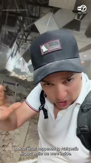 Airport ceiling collapses as powerful earthquakes rock Venezuela