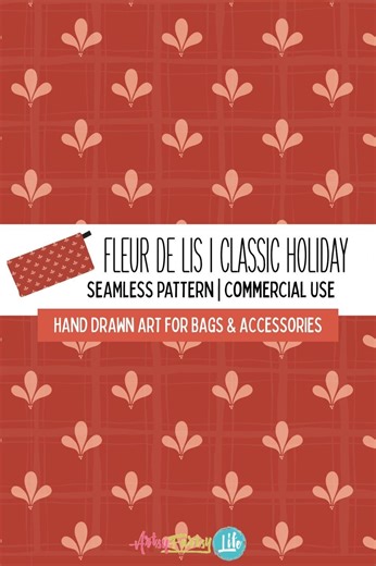Classic Fleur De Lis Surface Pattern, Terracotta Digital Download, Bags Backpacks Accessories, Blush Red Rust - Etsy UK