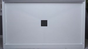 WOODBRIDGE Clovis 48 in. L x 36 in. W Alcove Single Threshold Shower Pan Base with Center Drain in White HSB4121