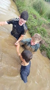 SAC Ayrshire The three boys working as a team to get through the "letterbox" it's a submerged tunnel and a truly Tough, mental and physical challenge. The joy in the boys cheers at the end says it all. Well done lads. ! | Scottish Assault Courses