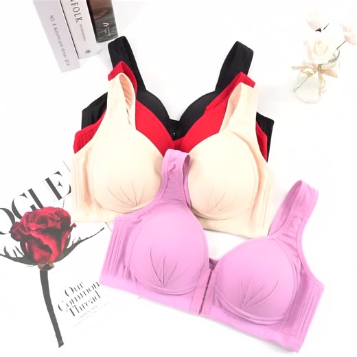 Women's Plus Size Full Coverage Minimizer Push-up Bra Front Closure Wireless Design Unlined