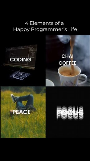 4 Elements of a happy programmer's life #shorts #shortfeed #trending #viral