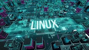 Linux with digital technology hitech concept