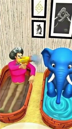 scary teacher vs elephant magic transfer #shorts #cartoon #scaryteacher #animation