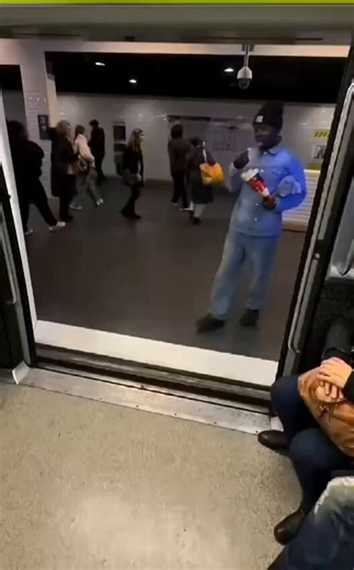 An African guy was making a mess on a train in Paris.Then a kick landed... and it felt extremely satisfying!