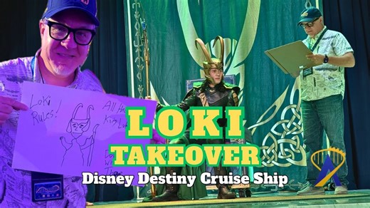 Loki Takes Over the Celebration of a King on the Disney Destiny Cruise Ship