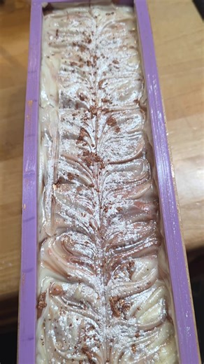 Vanilla Whiskey Soap. This one smells so good and was part of my Christmas collection but it was popular enough to make it again. #soapmaking #coldprocesssoap #soapmakersoftiktok #soaptok