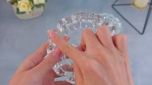 Timgle Glass Trays, 4 Packs Round Crystal Tray for Home Clear Trays Portable Heavy Duty Decorative Office Patio Indoor Outdoor(Vintage)