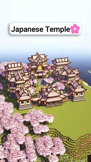 Minecraft Cherry Blossom Japanese Temple Build Guide
