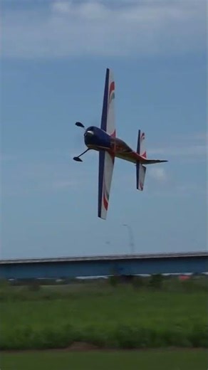 A close call for a radio-controlled airplane!