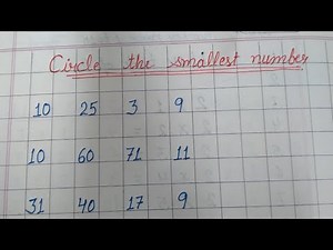 Class U.K.G math circle the smallest number
