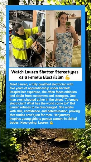 Watch Lauren Shatter Stereotypes as a Female Electrician 💪
