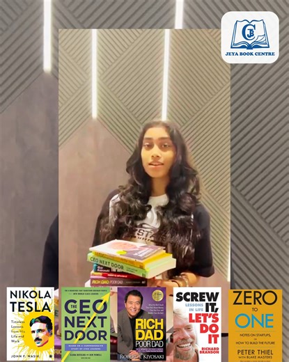 📚⭐ Books, insights, and honest ratings. Members from an entrepreneur club share their thoughts on books that inspired them rating the reads that influenced their mindset, leadership, and journey. Real perspectives. Real impact. Which book would you rate ⭐⭐⭐⭐⭐? — Jeya Book Centre #BookRatings #EntrepreneurVoices #BookReviews #BusinessReads #LeadershipBooks #InspiredByBooks #ReaderInsights #StartupMindset #JeyaBookCentre #SriLankaReaders | Jeya Book Centre