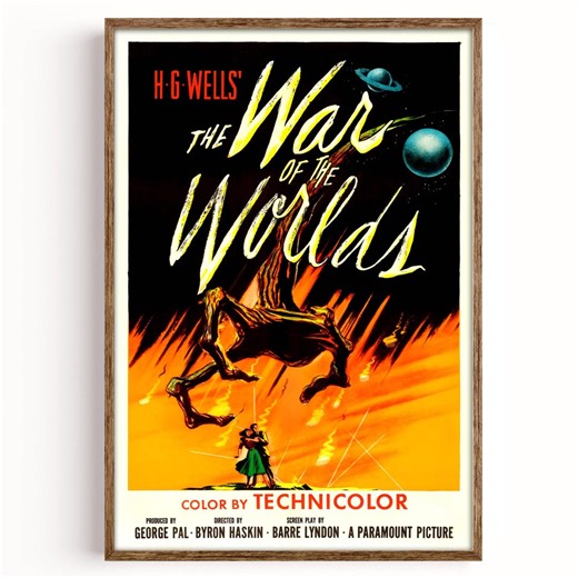 La Guerre des mondes, 1953, affiche de film, impression d'art, science-fiction, rétro, décoration murale vintage - Etsy France