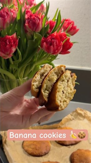 Banana cookies 🍌🍪 #bananacake #easyrecipe #easydessert #cooking