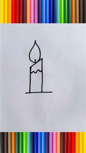 🕯️How To Draw Candle With No. 1 | Number Drawing Tutorial #shorts #kidsart #kidsfun #artandcraft