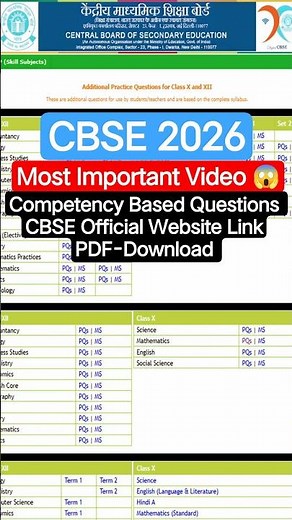 CBSE Official Class 10 2026 Competency-Based Practice Questions & Sample Papers All Links #cbse2026