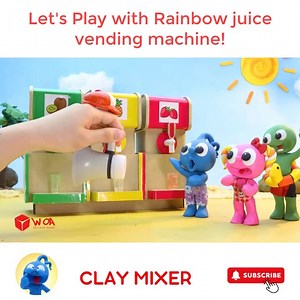 Let's Play With Rainbow Juice Vending Machine! #WOANETWORK | Wolfoo Nursery Rhymes