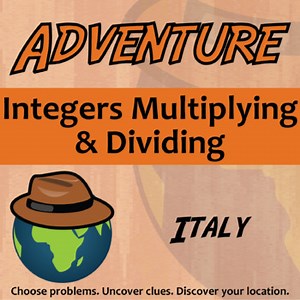 Multiplying & Dividing Integers Activity - Italy Adventure Worksheet