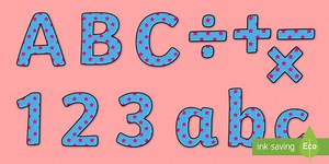 Blue and Pink Stars Small Lowercase Display Lettering