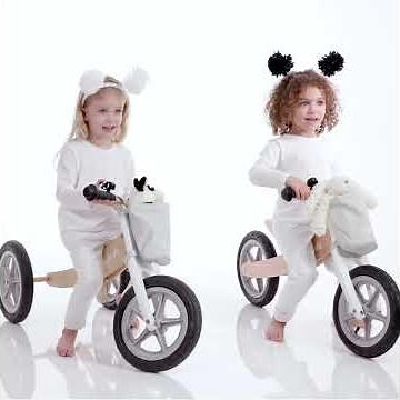 Wooden Kids Tricycle / Balance Bike By HipKids | Childrens Trike converts to a Balance Bike